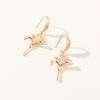 1 Pair Simple Flowers Zirconia Dangle Earrings for Women Golden Earring Jewelry Wedding Party Accessories