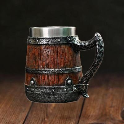 Bar Restaurant Mug Barrel Drinkware with Handle Coffee Medieval for Party