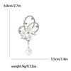 Rhinestone Plum Blossom Branch Pins for Women Pearl Plant Brooches Office Party Friends Gifts Jewelry Accessories