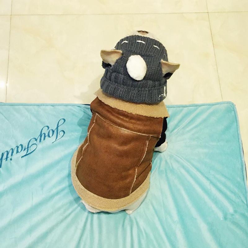 French Bulldog Clothes Winter Frenchie Dog Coat Jacket Pug Clothing Schnauzer Dog Outfit Suede Cashmere Pet Vest Costume Apparel