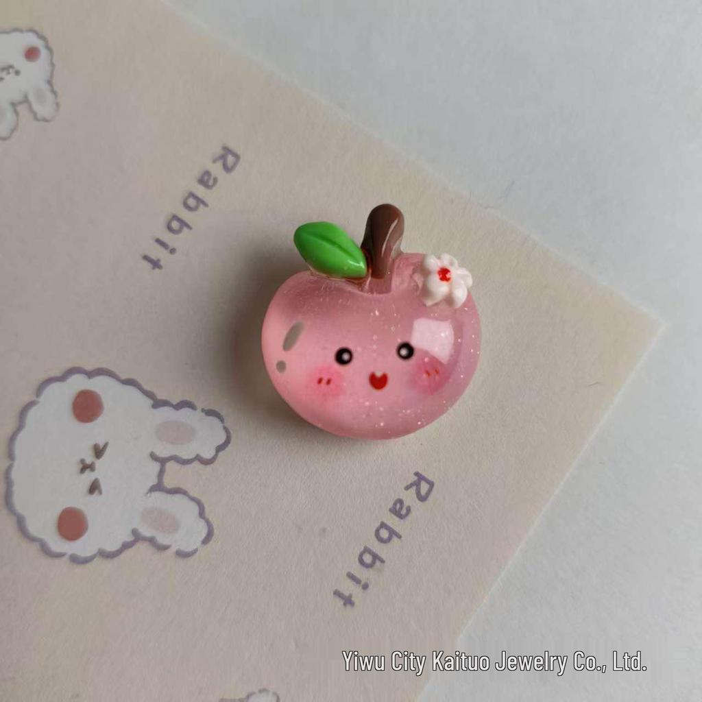 Strawberry Resin Fruit Ornaments: DIY Phone Case, Hair Clip, and Decorative Stickers