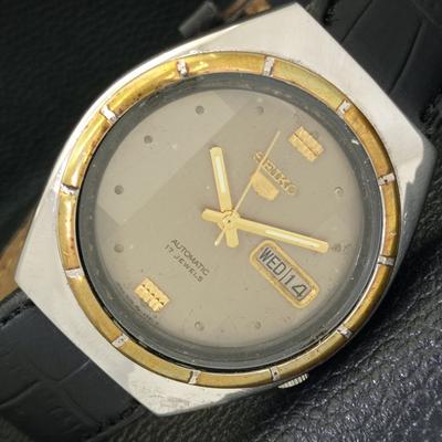 OROLOGIO USATO VINTAGE SEIKO 5 AUTOMATICO 7009A GIAPPONE UOMO QUADRANTE ORIGINALE a435034-2