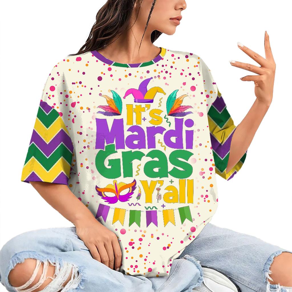 Summer Round Neck 3D Print Top Fashionable Casual Hip Hop Short Sleeved Women's T-shirts