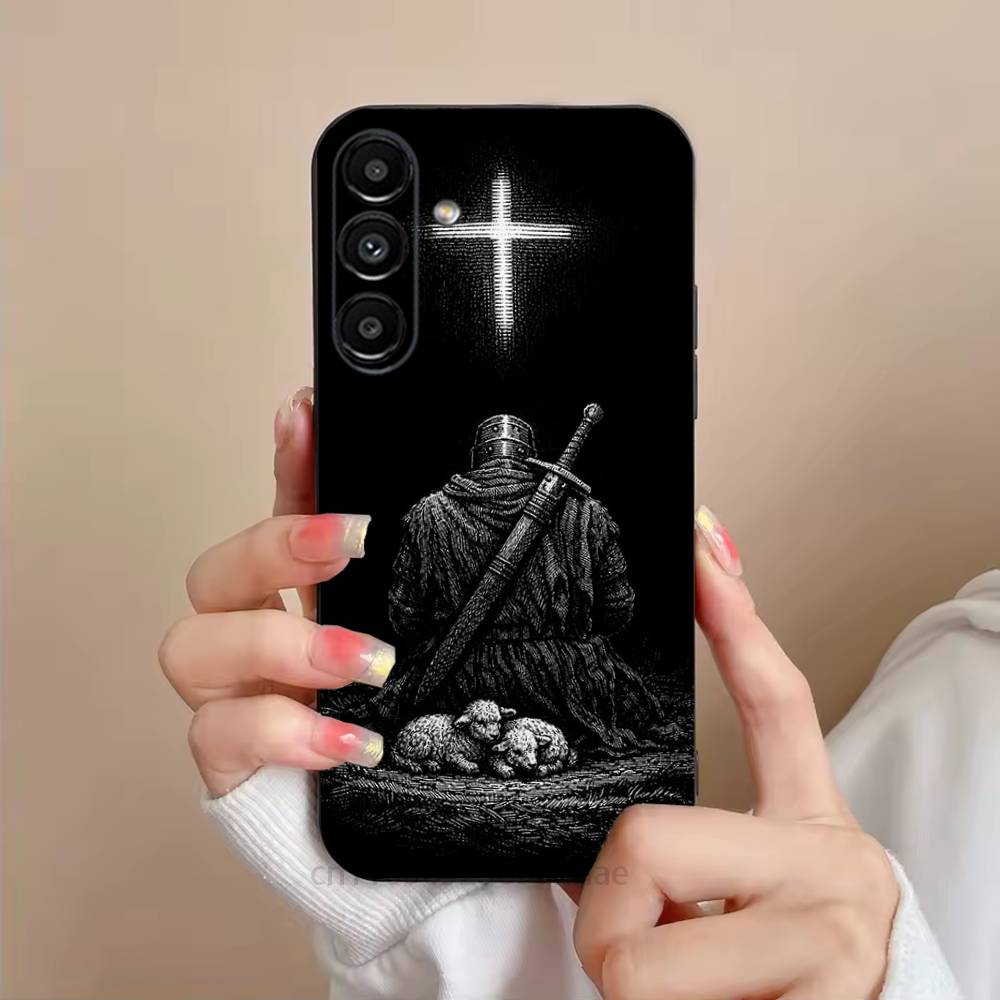 Pravoslavný kříž Ikona Kostel UMĚNÍ Pouzdro na telefon Pro Samsung S25,24,21,22,23,S30,Ultra,S20,Plus,Fe,Lite,Note,S10,S9,Černá měkká skořepina