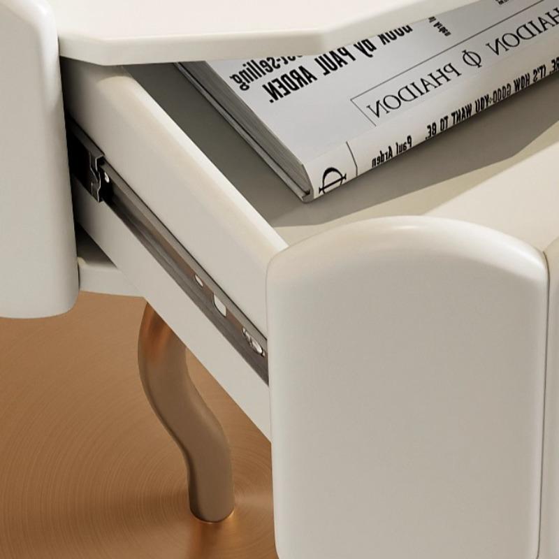 Luxury Bedside Tables Aesthetic Bedroom Nightstands Multifunction Nightstand Smart Bedside Table with Light Storage Furniture