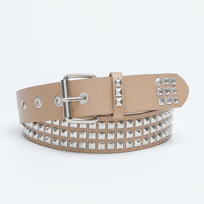 Trendy Unisex Studded Leather Belt: Versatile Soft Pin Buckle for Jeans