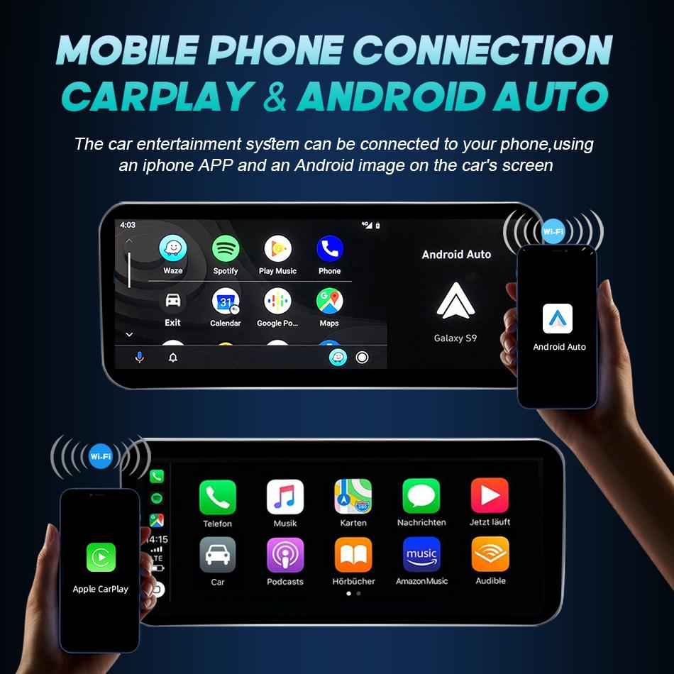 Android 14 Wireless CarPlay For Mercedes Benz C Class W205 GLC X253 2014-2018 Car Screen Radio Multimedia Navigation GPS 4G WiFi