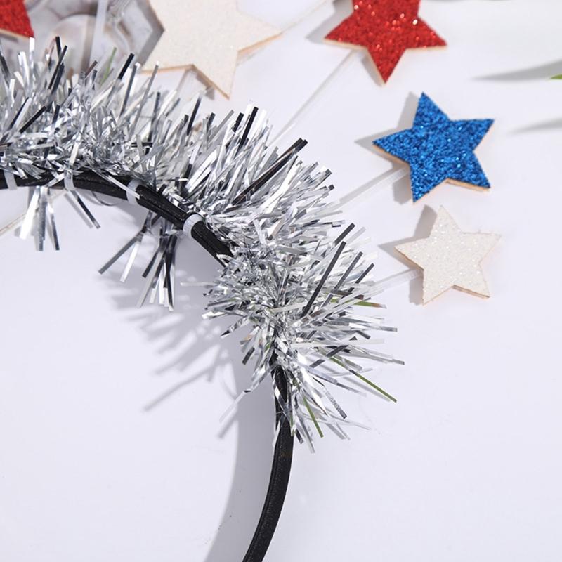 Christmas Sequins Tinsel Star Shape Shinning Hair Hoop Women Makeup Headband for Festival Performances Hair Accessories