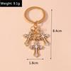 Luxury Rhinestone Crystal Cross Keychain Religious Key Ring Pendants for Key Holder Women Girls Handbag Charms DIY Jewelry Gifts