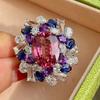Exquisite Openable Women's Ring with Colorful Gemstones - High-End Index Finger Jewelry Trend