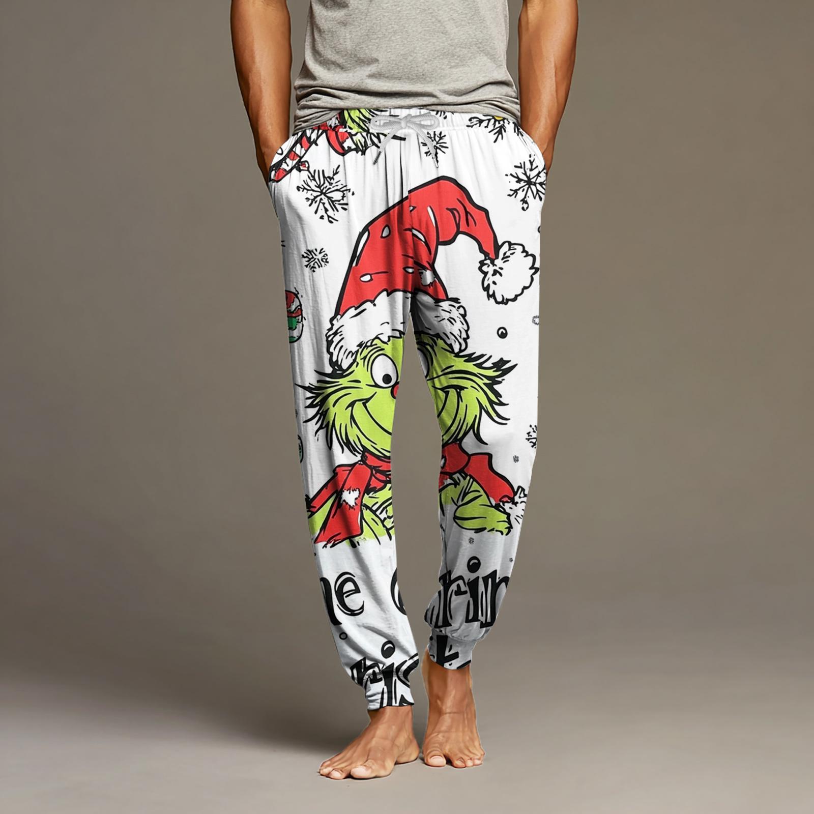 

Мужские повседневные брюки с карманами на кулиске и манжетами, домашние брюки для сна XXL белый