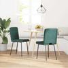 VidaXL Dining Chairs Set of 2 Dark Green Velvet 4101082