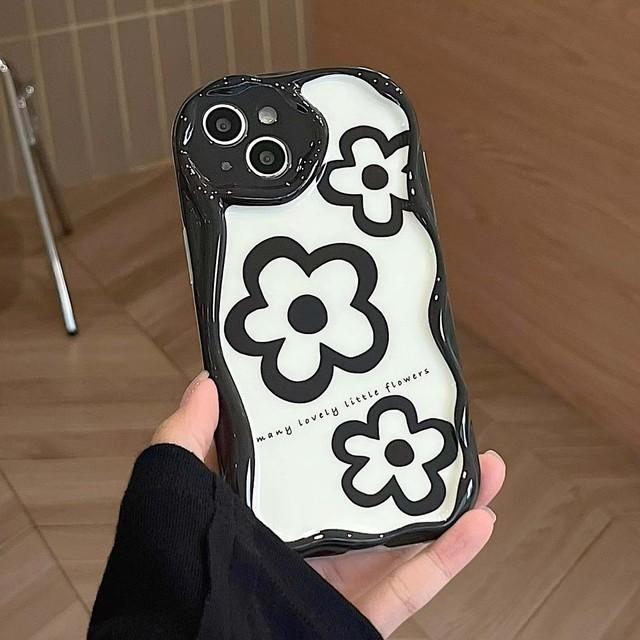 

Черный цветочный рельефный 3d мультяшный чехол для Iphone 14 13 12 Promax 11 Pro Max противоударный милый милый защитный чехол для телефона с рисунком For iphone 13