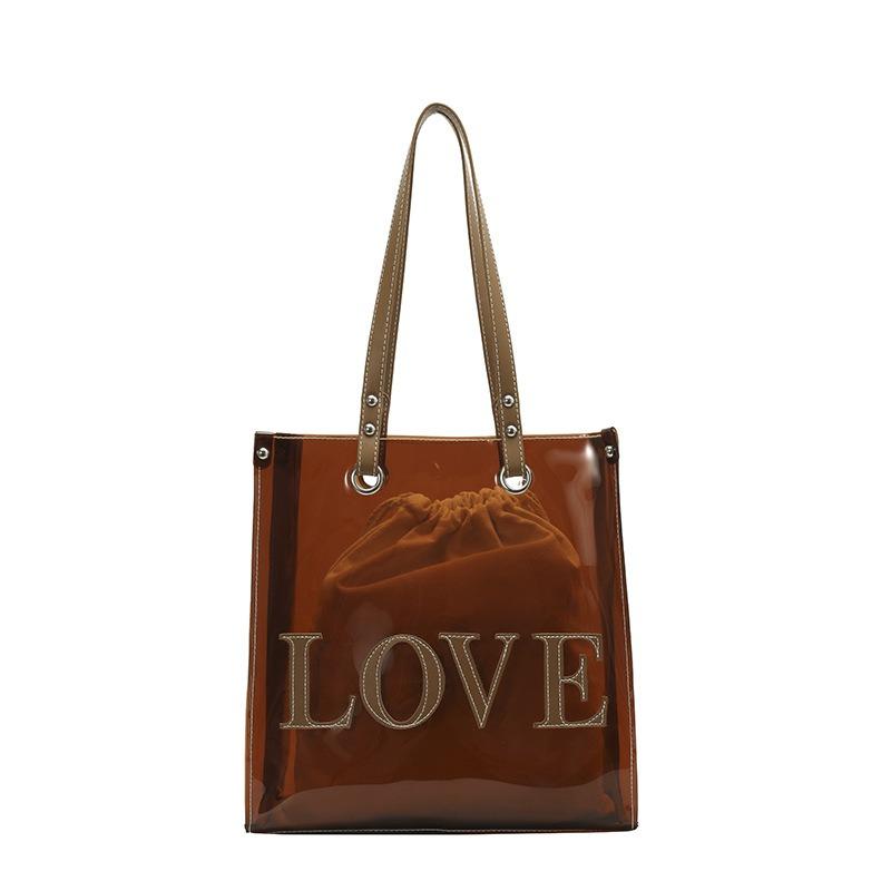 Shoulder Large Bag Women's Bag Summer New Trendy Versatile Large-capacity Tote Bag Transparent Bag