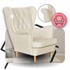 Armchair Uszak Eco Leather Gaja with Footrest Scandinavian Family Furniture Beige Cream