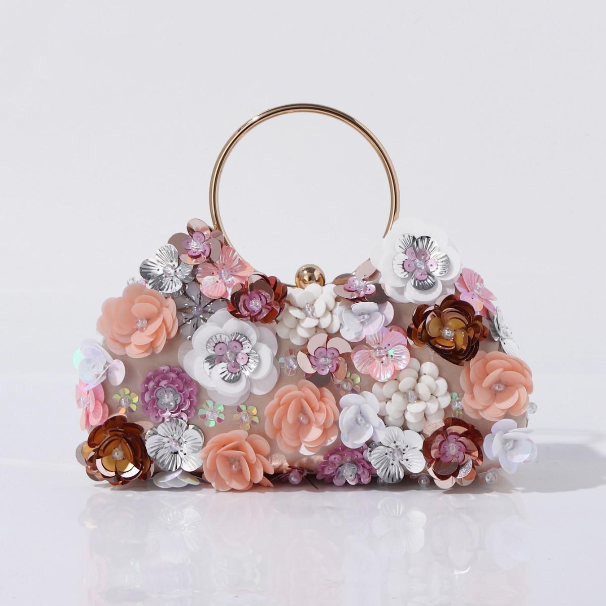 

Handmade Beaded Flower Clutch Bag for Weddings and Parties