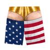 Activewear for Water Sports Men Hairy Booty Shorts, 3D Butt Print Beach Elastic Waist Board Shorts Funny Patriotic Swim Trunks Summer Vacation