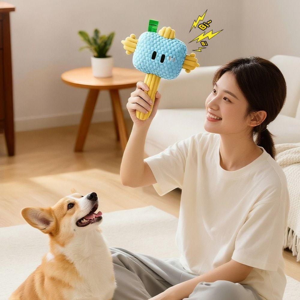 Bite-resistant Plush Hammer Dog Toy Wear-resistant Pet Shake Sound Toy  Indoor Outdoor Use