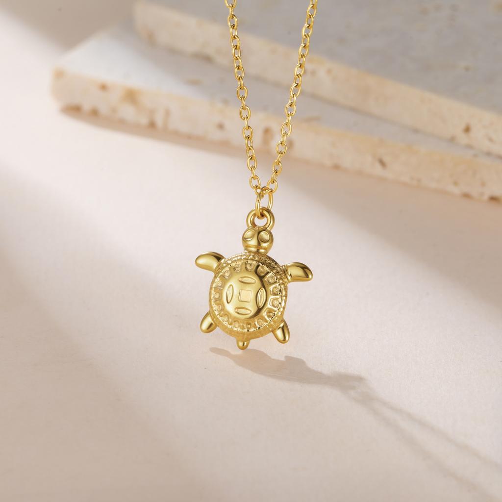 Sea Turtle Pendant Necklaces for Women Stainless Steel Gold Color Animal Jewelry 2026 Trend Necklace Birthday Gift Wholesale New