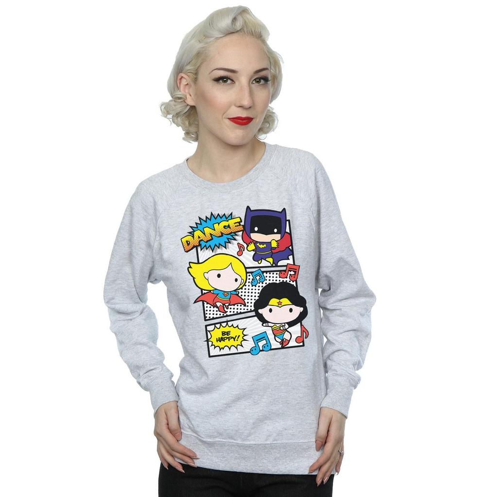 DC Comics Womens/Ladies Chibi Super Friends Dance Sweatshirt