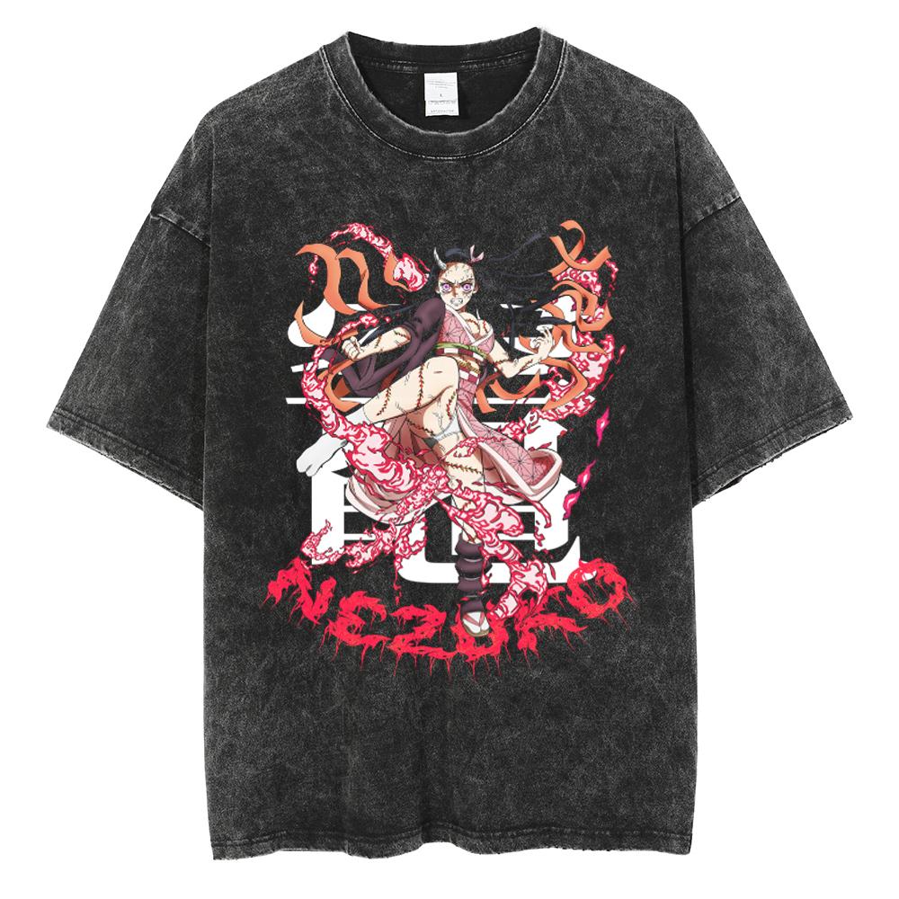 Anime Demon Slayer Rengoku Kyoujurou Graphic Printed Tshirt Men Women Manga T-shirts Washed Cotton Tee Harajuku Male T Shirt