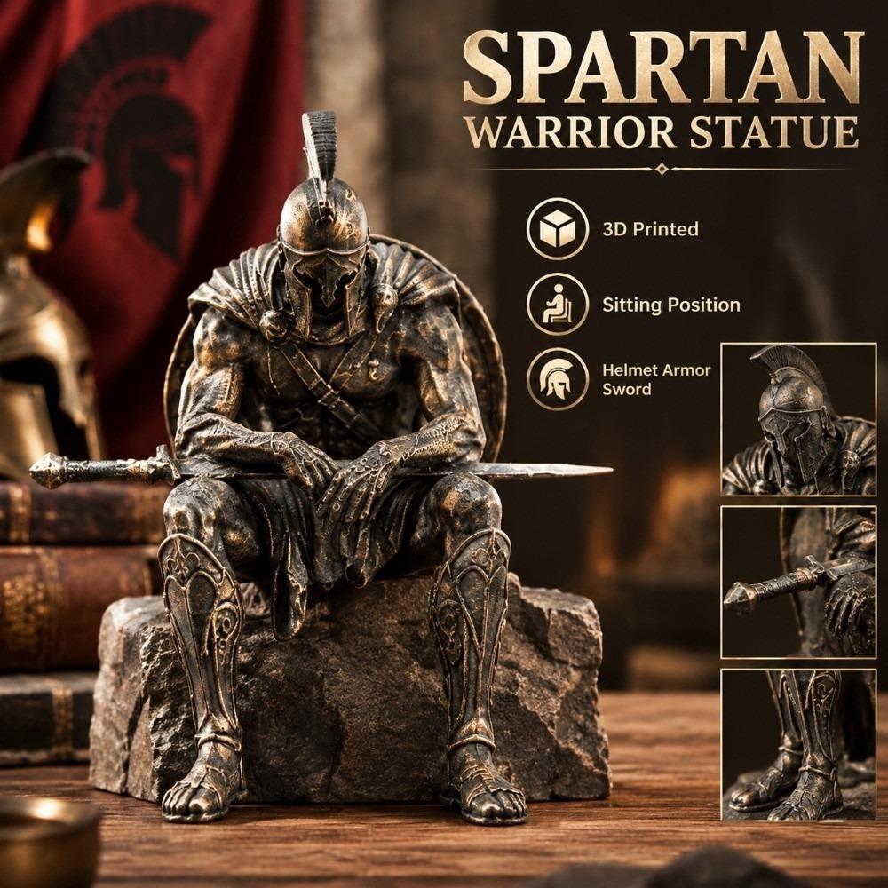 Statua di Guerriero Spartano Vintage Decorazione per Bordo di Libreria Stampata in 3D Decorazione per la Casa