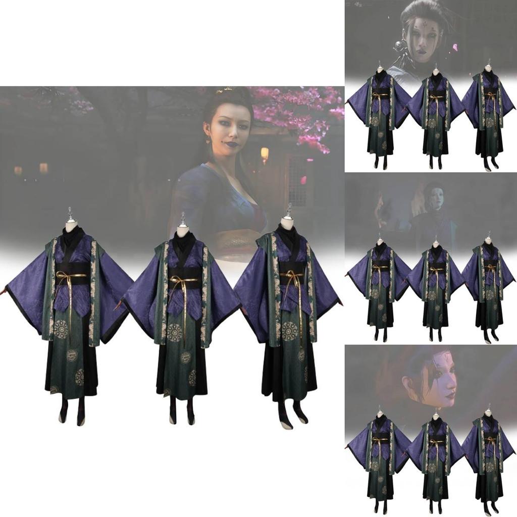 Elegant Black Myth Wukong Cosplay Outfit Featuring Retro Design In Purple Shade