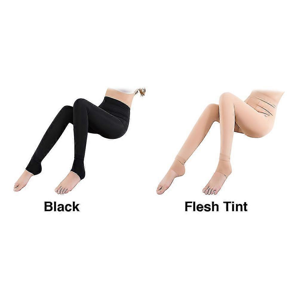 Women Fleece Lined Tights Thermal Leggings High Waist Solid Warm For Winter
