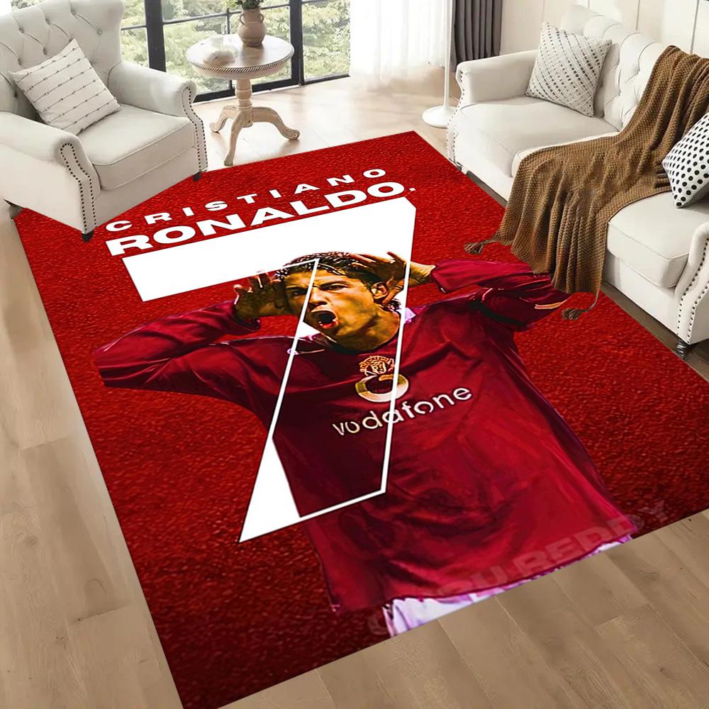 Ronaldo's Iconic Number Seven Square rugs are a great choice for living rooms, bedrooms, home décor, and as gifts.