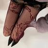 Korean Elegant Mesh Net Tights Hollowed Out Flower Pattern Stretch Full Length Stockings Fishnet Pantyhose for Women