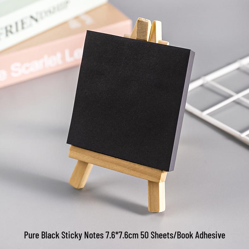 Black Sticky Notes & Strips: Strong Adhesion, Solid Color, High-Quality Memo Pad 50 sheets