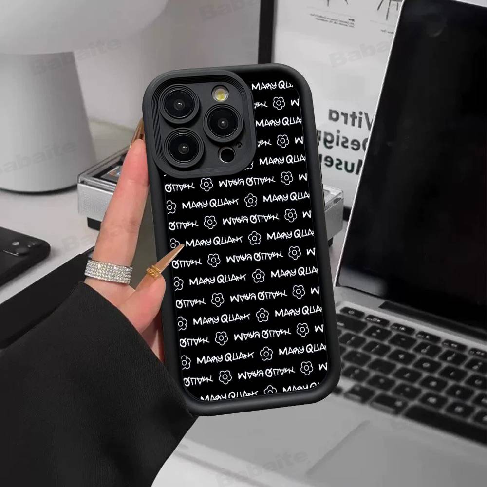 

Fashion M-Mary-Q-Quants Silicone Phone Case for iPhone 17 Pro Max 16 15 14 13 12 11 Plus 17 Air iPhone 11 pro