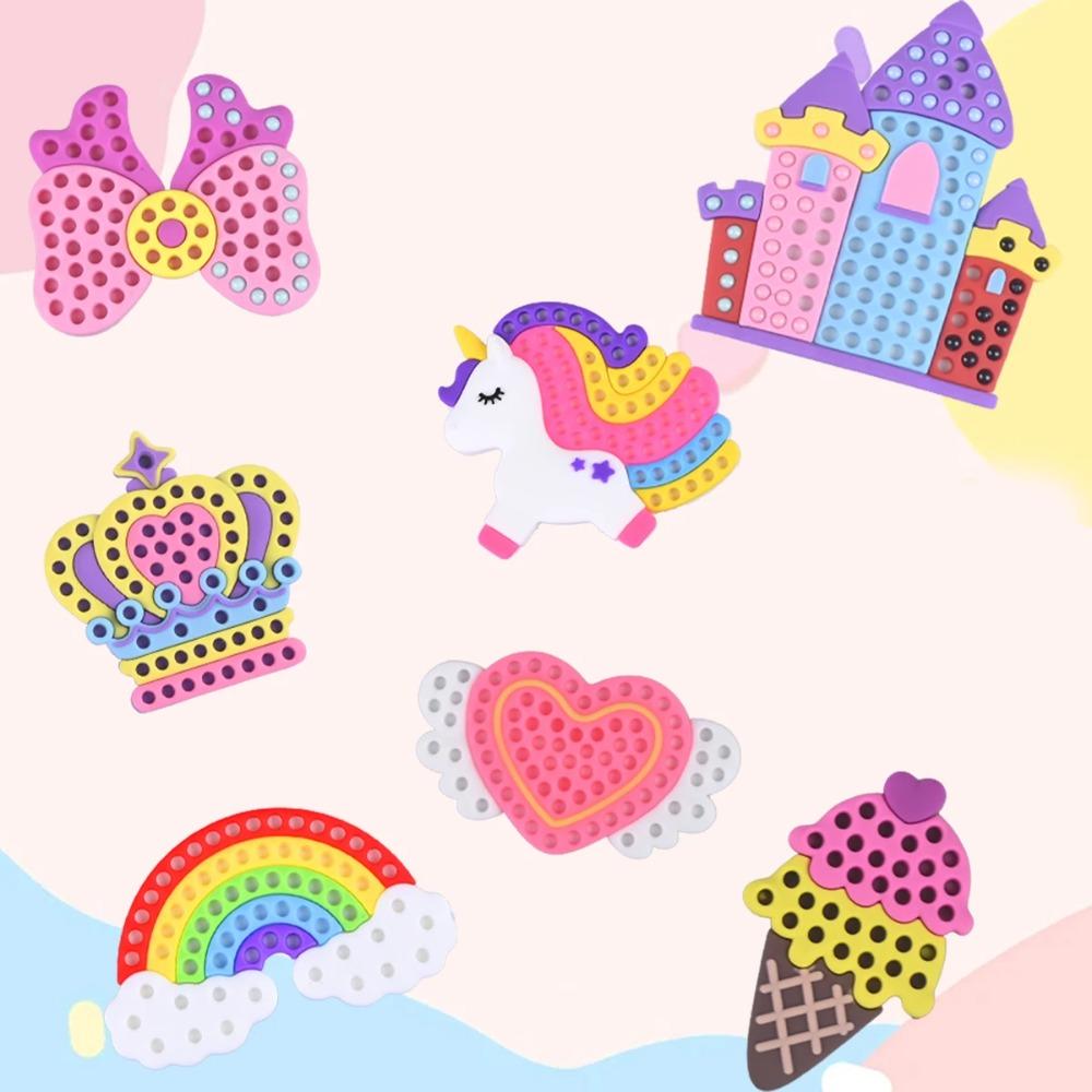 DIY Beads Pen Toys, Handmade Set Creative Production Sticker Princess Rainbow Bow Girl Gifts Toy