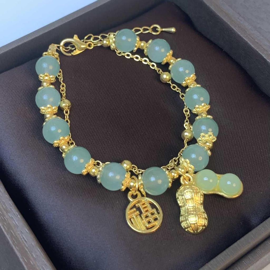 Retro Fortune Jade Bracelet: Ancient Style Lucky Charm for Prosperity and Elegance