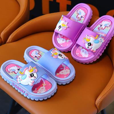 Scarpe estive per bambini, infradito, pantofole per bambine, con unicorno, con suola antiscivolo, da 4 a 10 anni