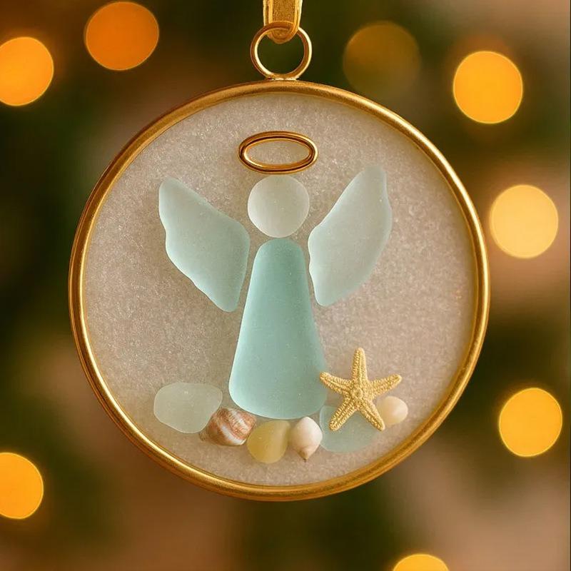 

New Christmas Pendant Shell Sea Star Beach Cross Angel Jesus Christmas Tree Decorative Pendant