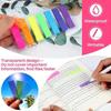 5pcs Rainbow Colorful Sticky Notes with 7 Color Index Tabs, 980 Pcs, Translucent Page Makers for Page Book