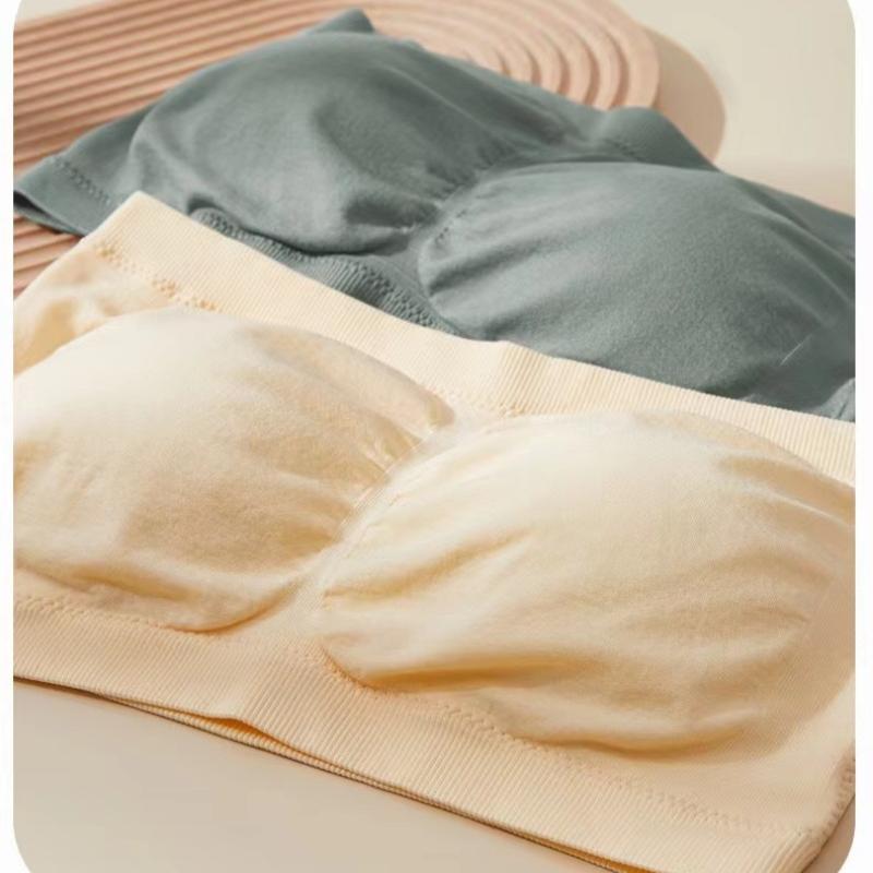 One Piece Summer Sexy Tube Tops Women Strapless Push Up Bra Lingerie Ice Silk Thin Seamless Word Sling Black White Bralette Top