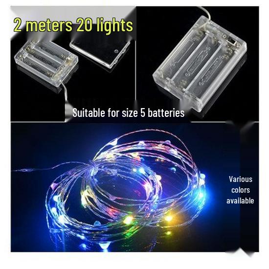 

Світлодіодні гірлянди на батарейках: 1м-10м Мідний дріт для домашнього та фестивального декору, Різдвяна серія 1m 10 lights 2 AA battery синій