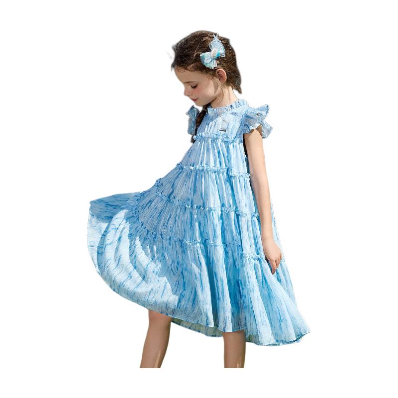 ASK JUNIOR Girl s Flutter Sleeve A-Line Dress L