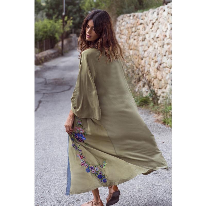 Dámská móda Jaro Podzim Květinový vzor Potisk Dlouhý rukáv Volný pas Neformální šaty