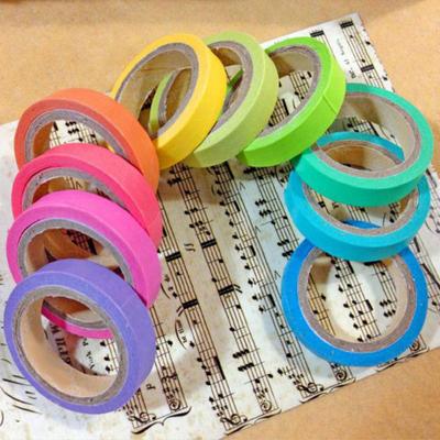 10 Pcs 5m Mini Multicolor Long DIY Sticky Paper Self Adhesive Roll Tapes Set