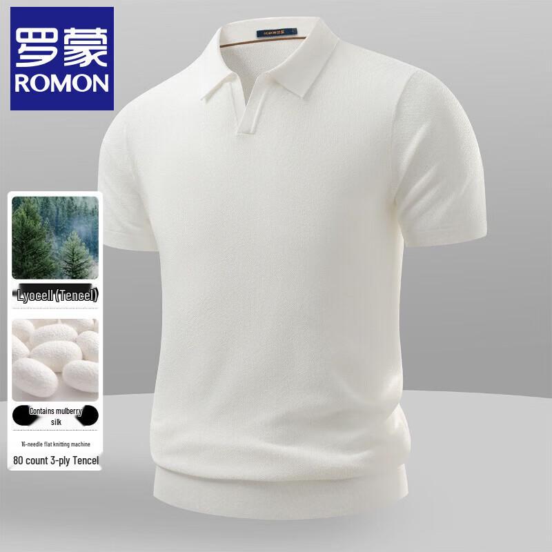 

Luo Meng Men s Tencel Blend Short Sleeve Polo Shirt L