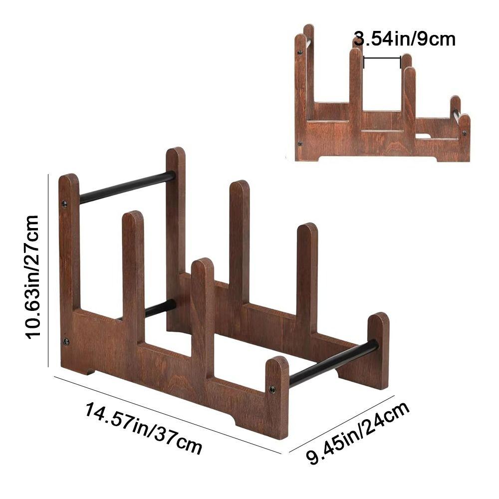 Large Capacity Vinyl Record Holder Brown Book Storage Rack Vintage CD Display Stand  CDs
