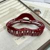 Ancola Wine Red Polka Dot Acrylic Claw Hair Clip