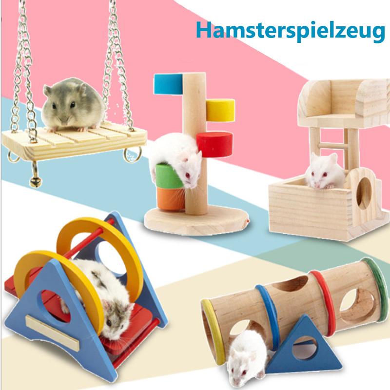 Natural Wooden Hamster Toy Hamster Swing Chew Toys For Chinchillas