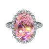 Micro -Inlaid Egg Diamond Color Powder Ring Ring 