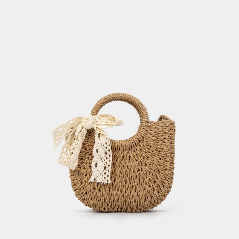 Niche Casual Beach Woven Bag Vegetable Basket Portable Shoulder Underarm Small Female