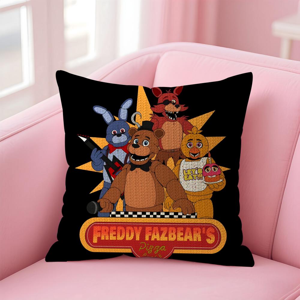FFive Nights at Freddys Cushion Cover Natural Linen Pillow Case DoubleSided Print Decorative Sofa Pillowcase Home Decor Gift