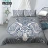 Elephant Duvet Cover Set Bohemian Style Decorative Quilt Cover Set Soft Microfiber Double Queen King Size Polyester Bedding Set